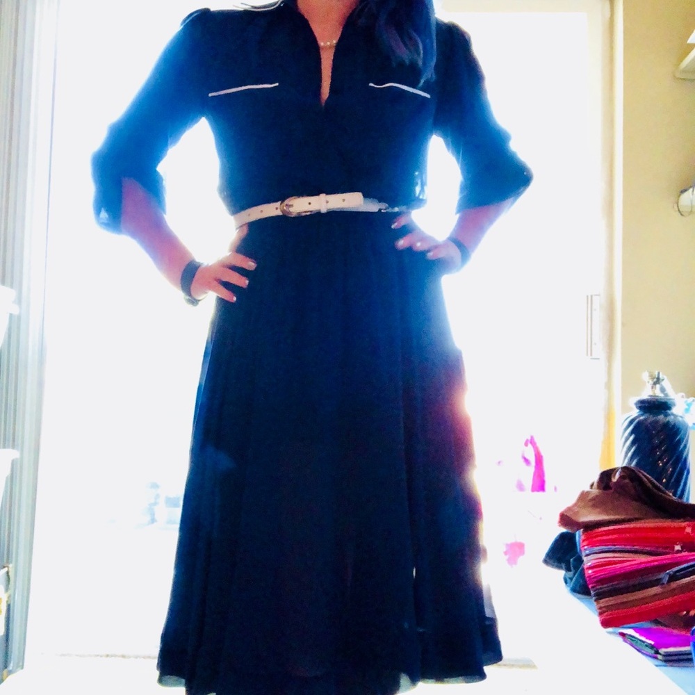 Vintage Navy Blue Dress